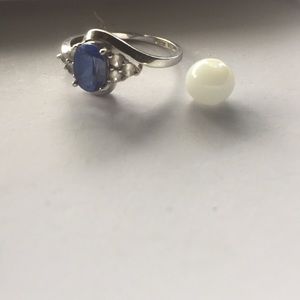 Jewelry - Blue Sapphire & 10k Raw Silver Ring Jewelry - Blue Sapphire & 10k Raw Silver Ring